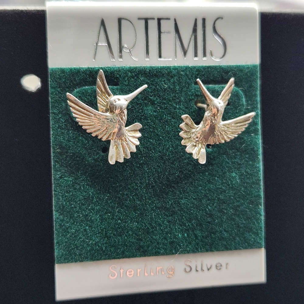 VTG Artemis Sterling Silver Hummingbird Earrings